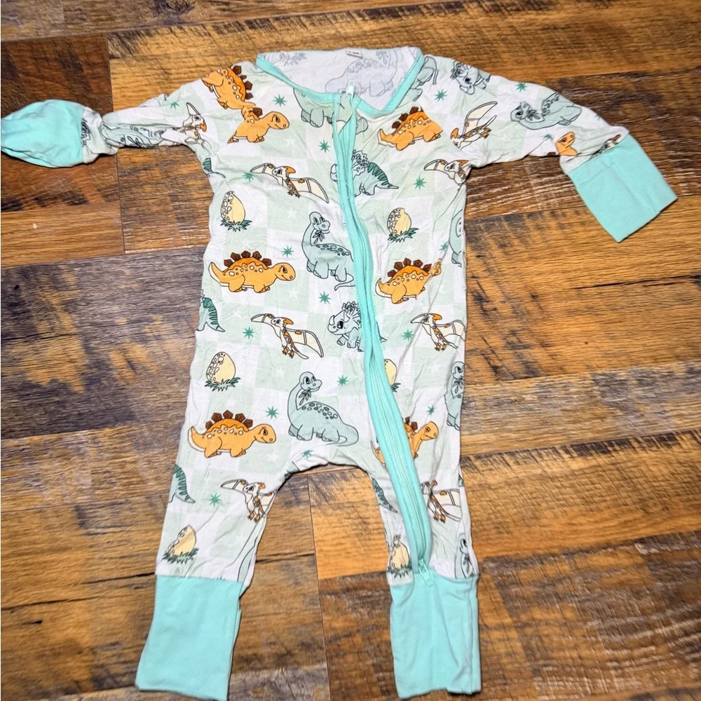 Unbranded Kids Mint Dinosaur One-Piece Sleeper